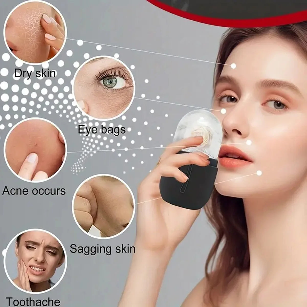 Uso del rodillo de hielo facial en rutina skincare